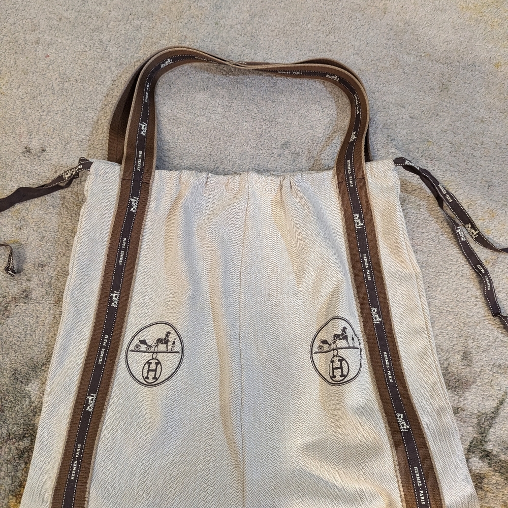 Hermes dust bag. Hand made shopper from Hermes dust bags NEW! - Picture 7 of 9